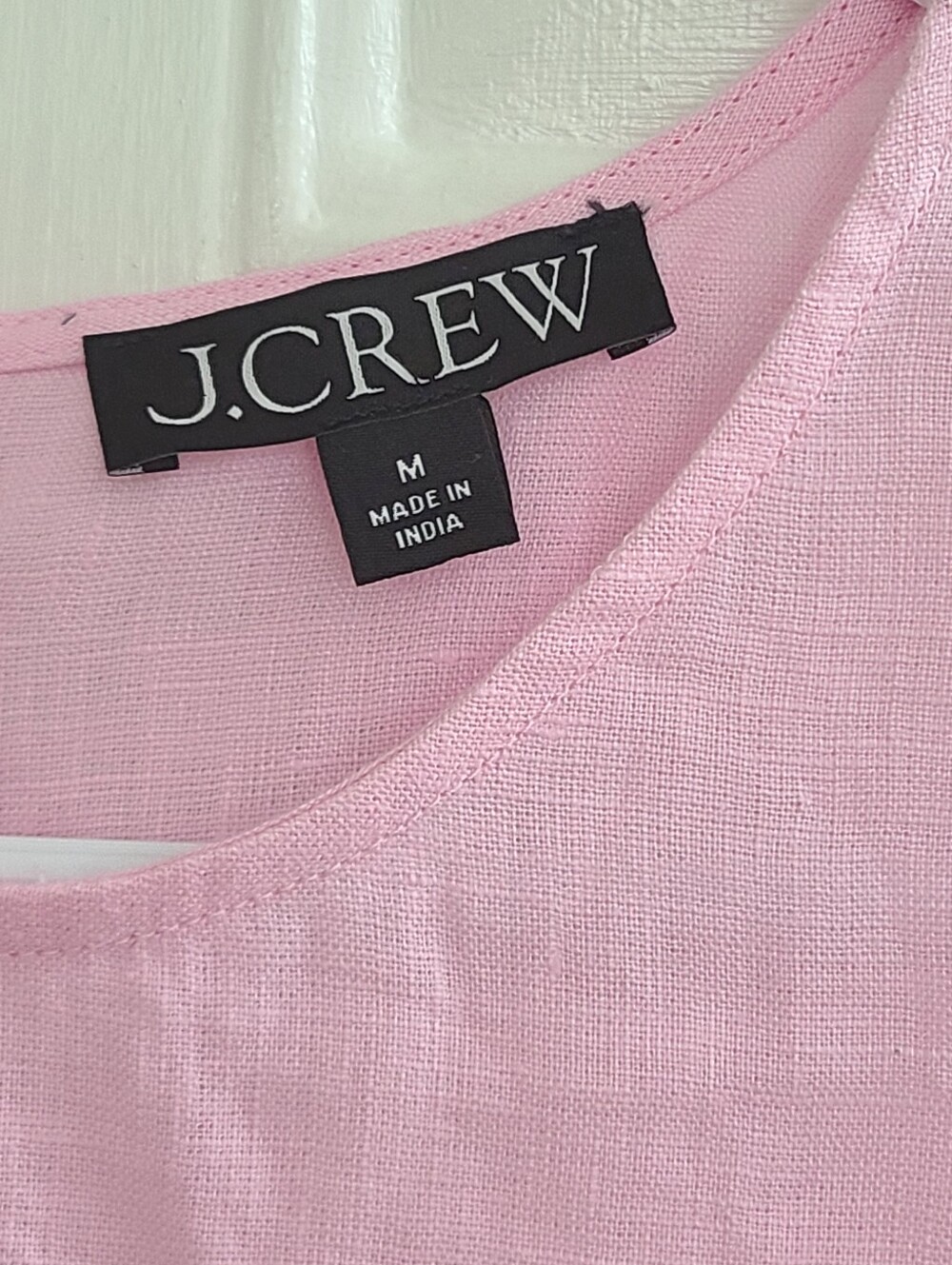 J Crew Maxine Button Back Linen Top Sleeveless Tank Size M Light Pink Cropped - Picture 4 of 10